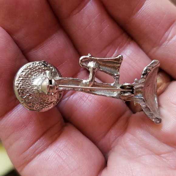VINTAGE CANDLESTICK TELEPHONE SCATTER BROOCH w/ Diamante Rhinestones EUC - Picture 7 of 11